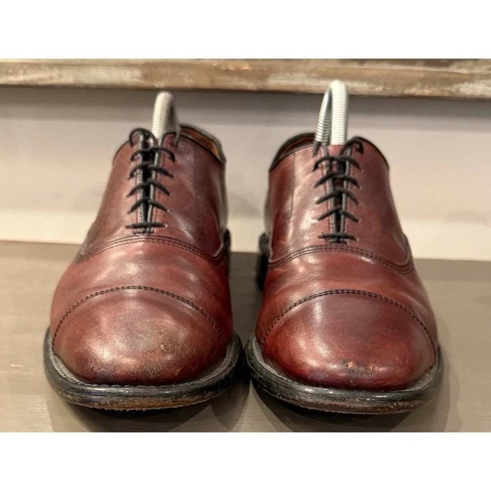 Allen Edmonds Park Avenue Burgundy Cap Toe Oxford Leather Dress Shoes Size 8.5D